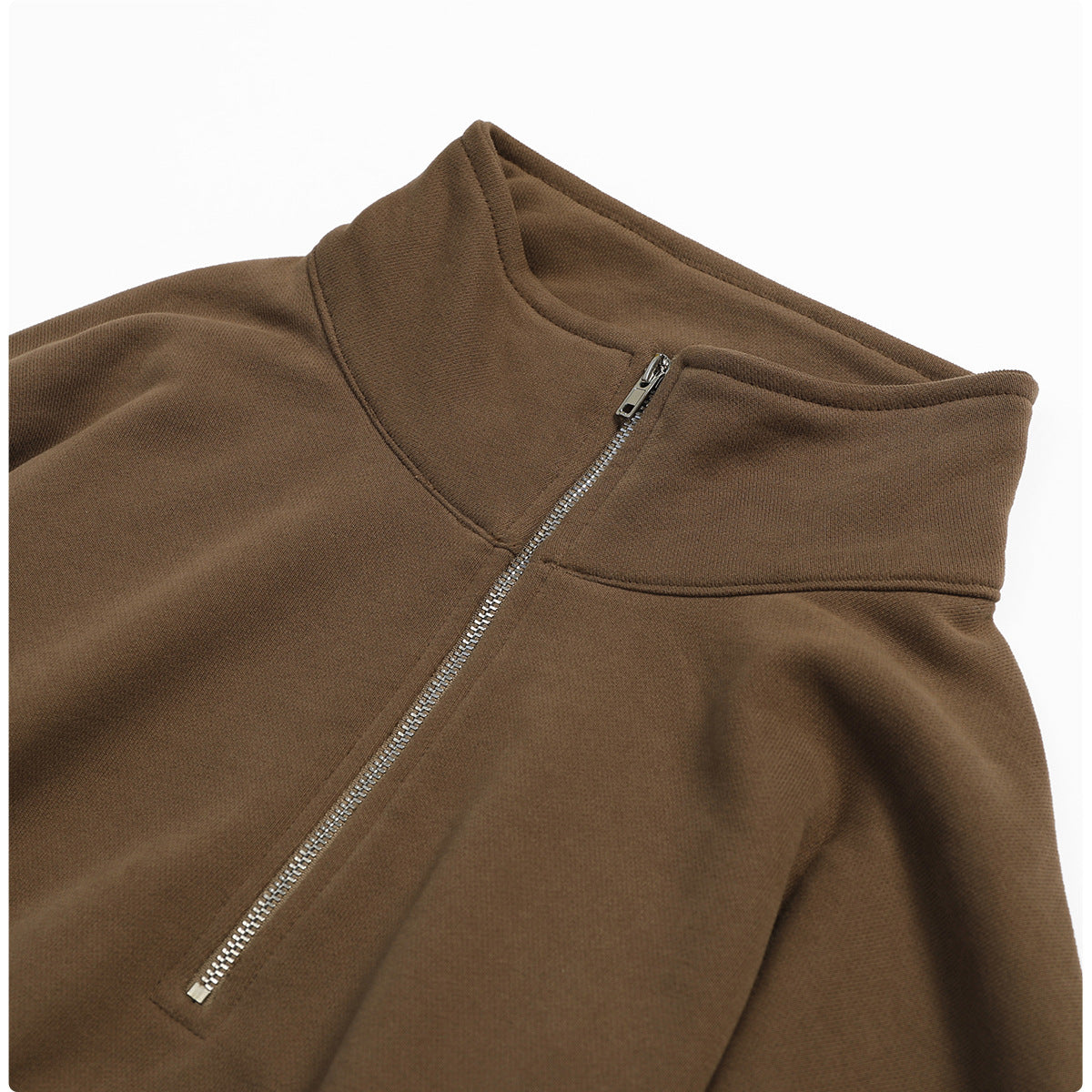 Loose long-sleeved hoodie with pull-out zipper