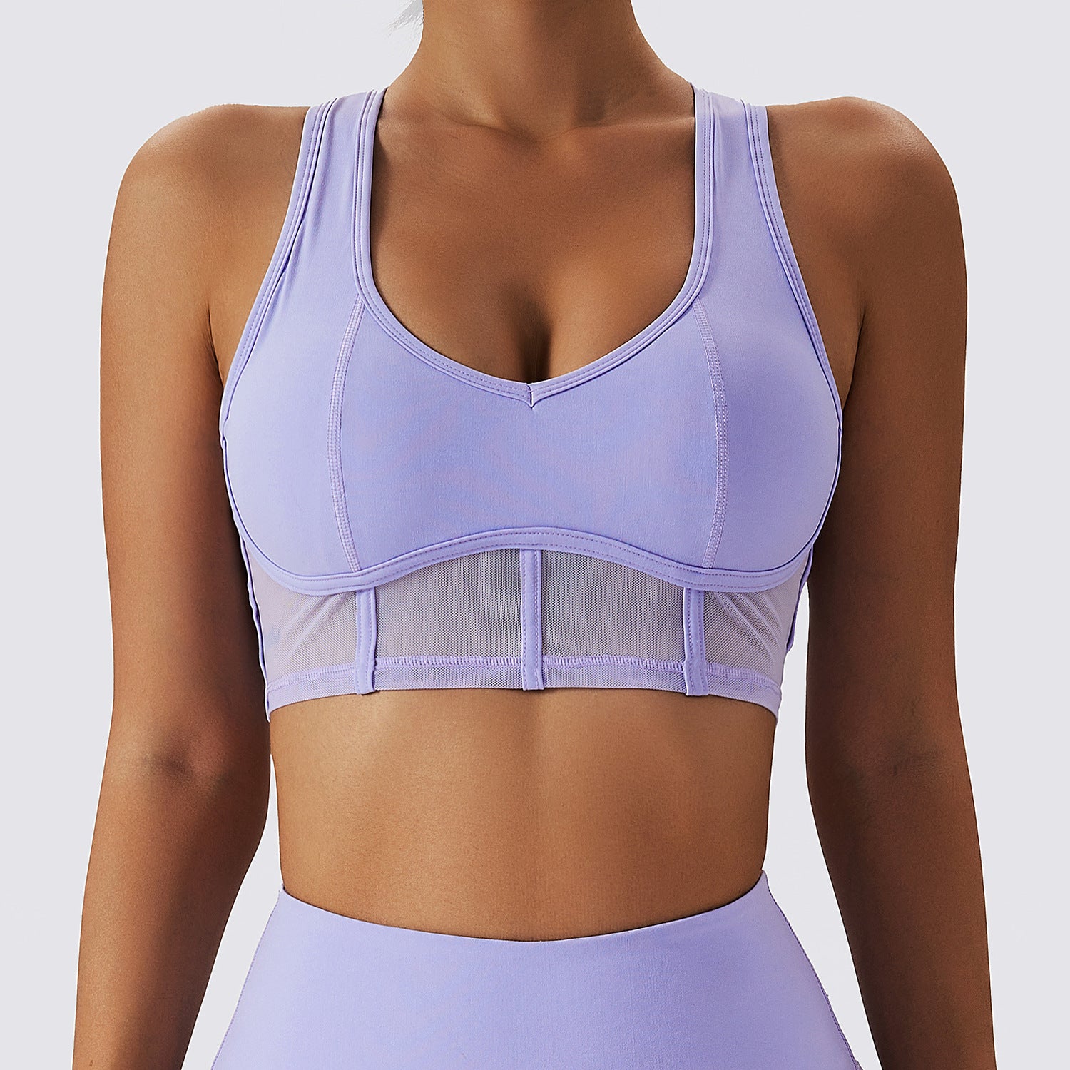 Quick-dry cloudy mesh breathable sports bra