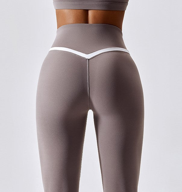 Contrasting color quick-drying nude legging