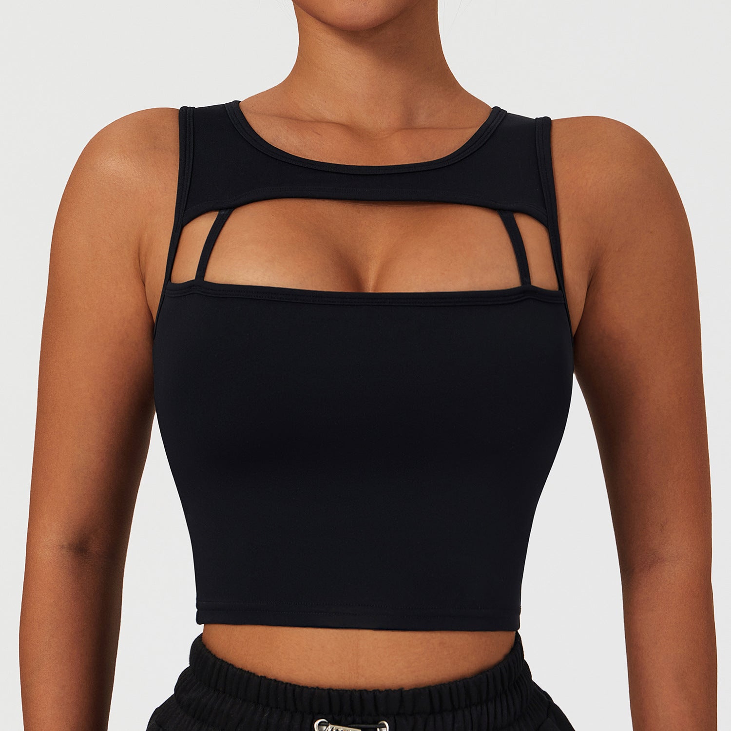 Hollow out removable padded sports bra