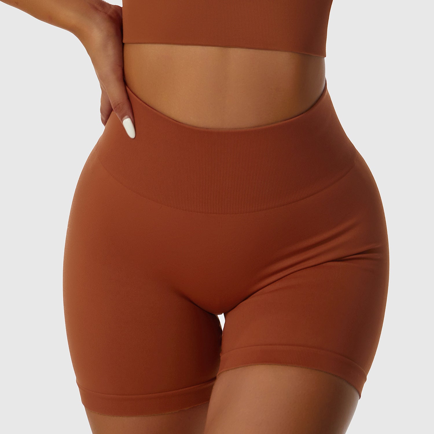 Seamless butt lifting high waist shorts