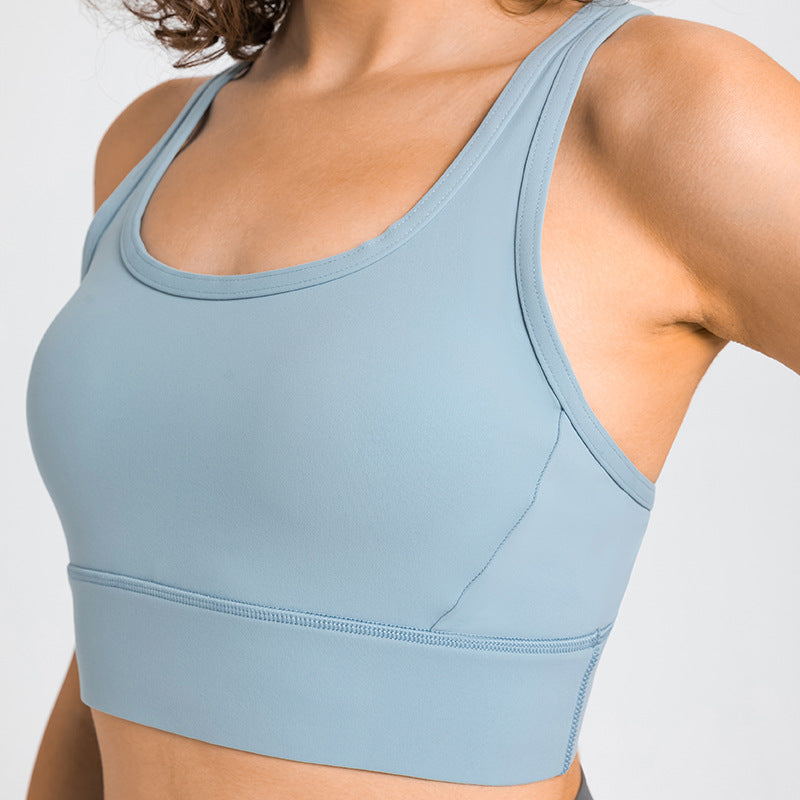 mesh stitching breathable sports bra