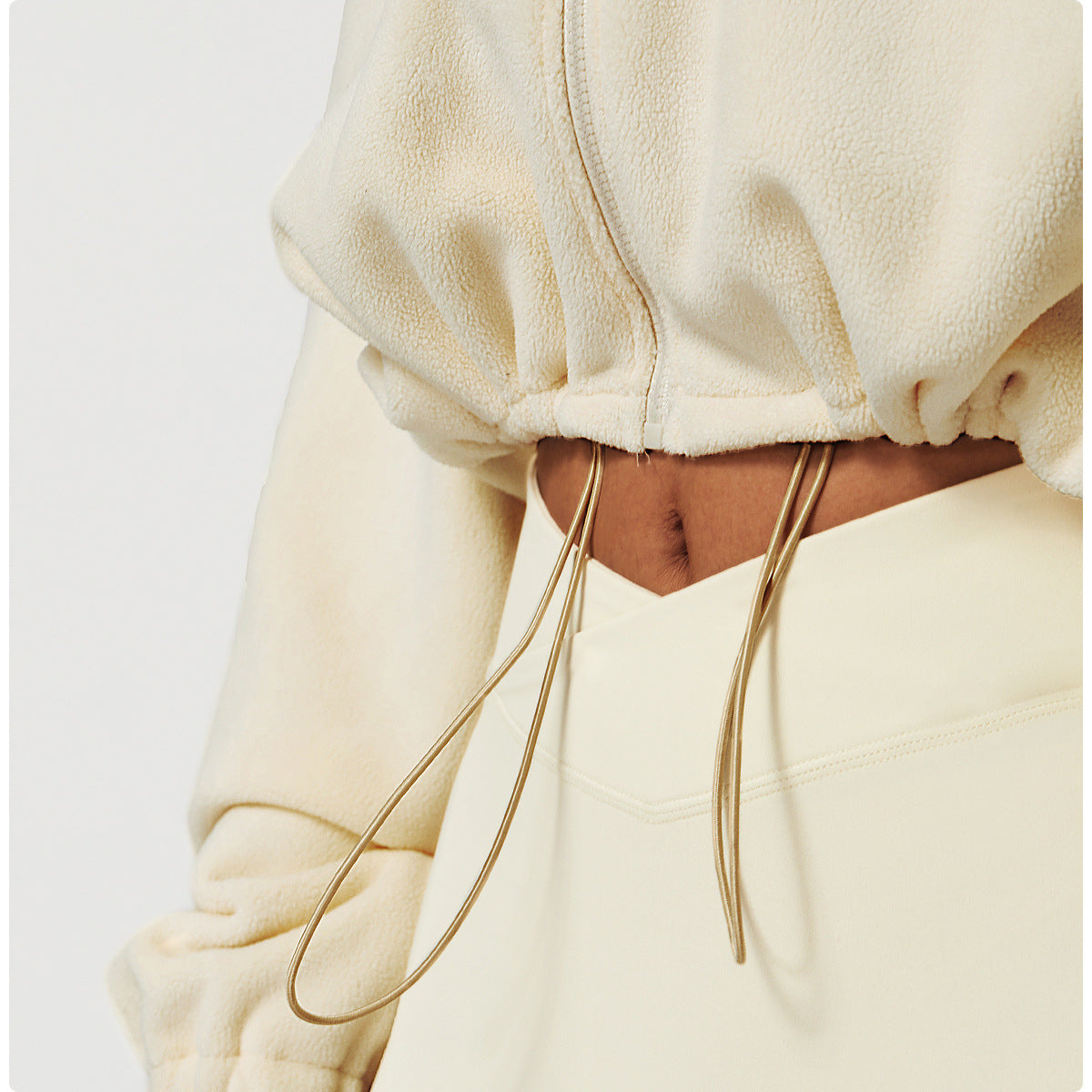 Full zip draw string design coat