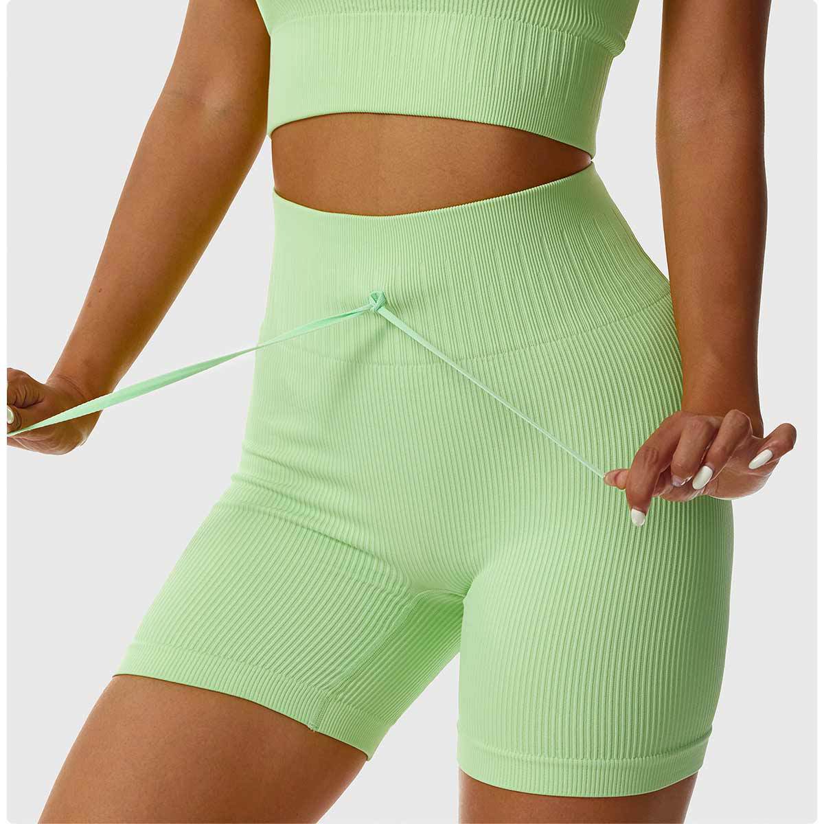 Seamless ribbed straps design shorts